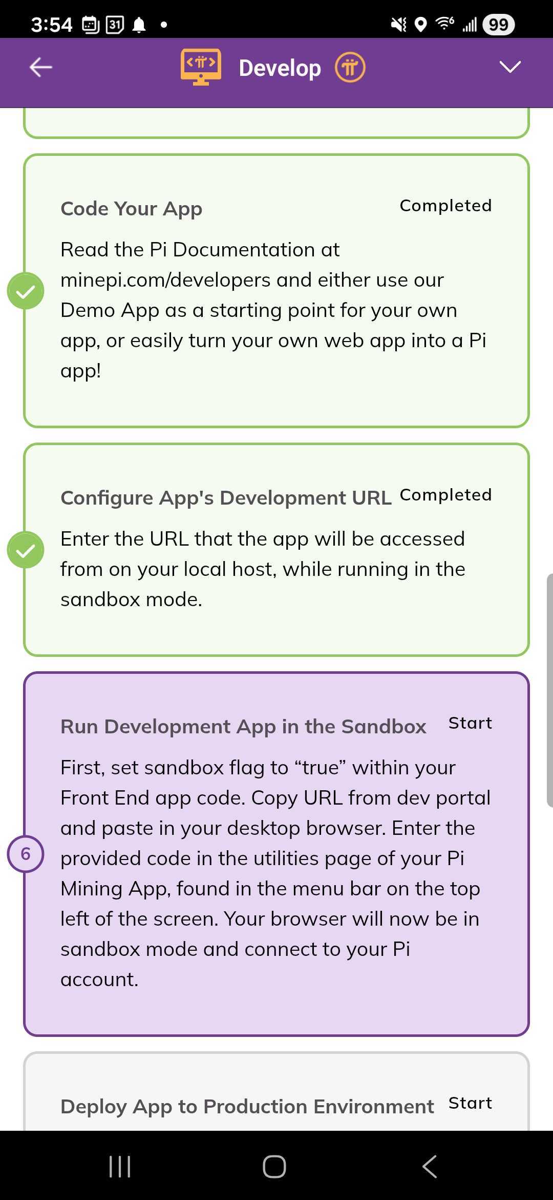 Sandbox checklist